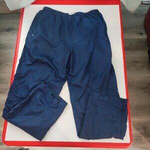 Adidas nylon sweatpants with insert lining blue men's size L Y2K